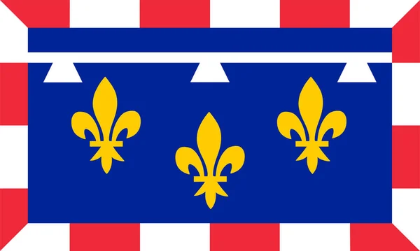 センターヴァル ロワールのベクトルイラストの旗が孤立 フランス地域のシンボル フランス州センター紋章 — ストックベクタ