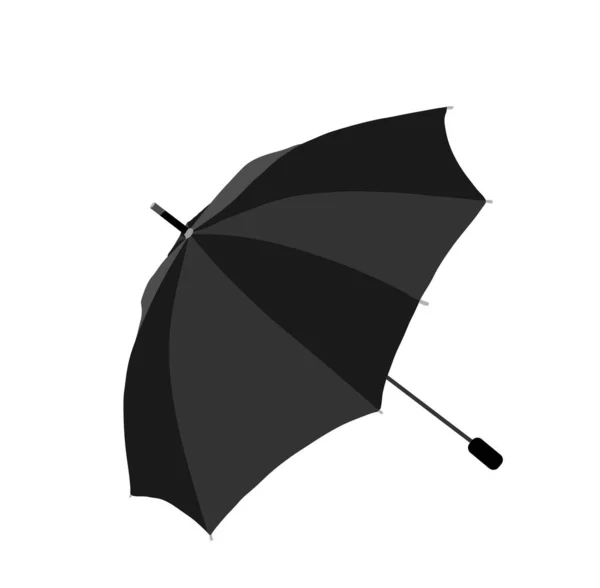 Vliegende Open Paraplu Windvector Illustratie Geïsoleerd Witte Achtergrond Kralen Weer — Stockvector