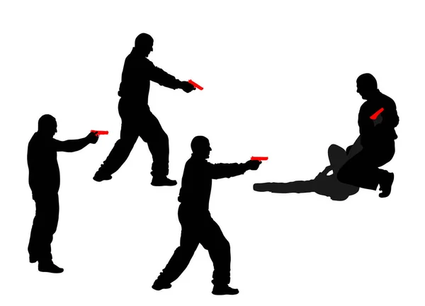 Self Defense Battle Vector Illustration Man Fighting Aggressor