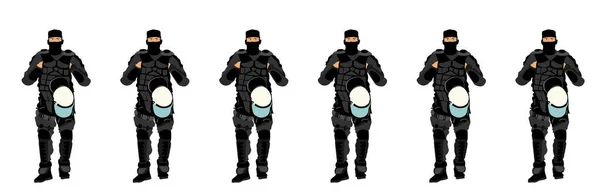 Speciell Polis Enhet Swat Team Officer Vektor Illustration Isolerad Vit — Stock vektor