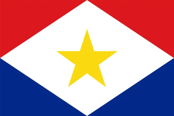 サバ旗ベクトルイラスト オランダ領 カリブ海地域 — ストックベクタ