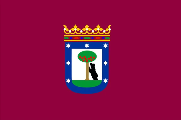 マドリード市旗ベクトルイラスト孤立 スペインの首都旗イラスト — ストックベクタ