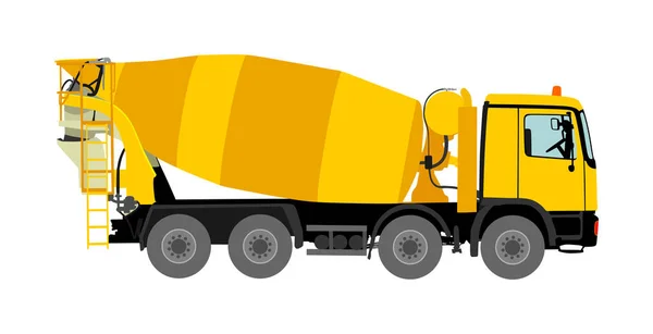 Betoneira Caminhão Vetor Ilustração Isolada Sobre Fundo Branco Transporte Material —  Vetores de Stock
