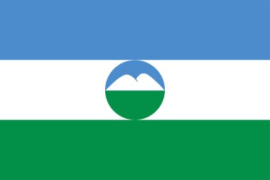 Kabardino Balkaria bayrak vektör çizimi. Rus Cumhuriyeti bayrağı. Rusya.