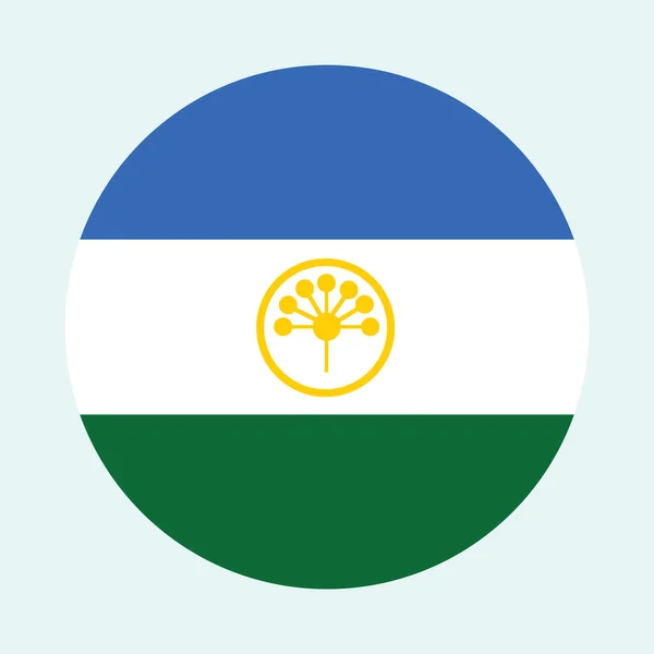 Distintivo Cerchio Bashkortostan Bandiera Vettoriale Illustrazione Isolata Sfondo Bianco Territorio — Vettoriale Stock