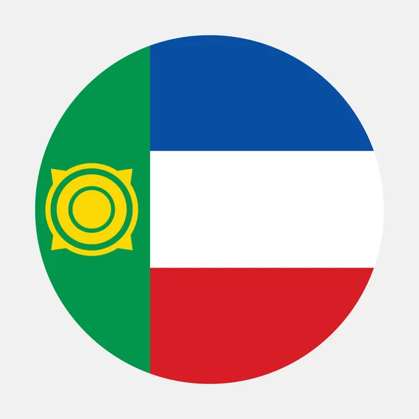 Circle Badge Symbol Republic Khakassia Flag Vector Illustration Isolated White — Stock Vector