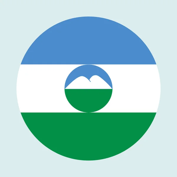 Cirkel Badge Kabardino Balkaria Vlag Vector Illustratie Geïsoleerd Witte Achtergrond — Stockvector