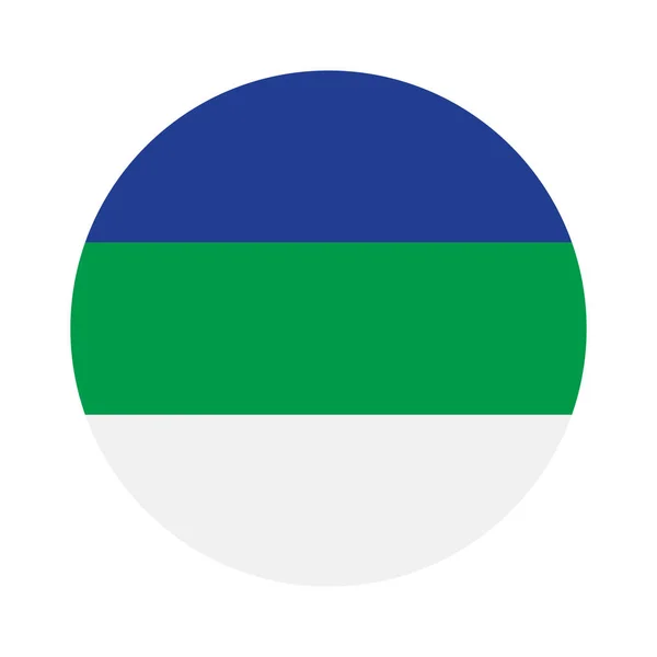 Distintivo Círculo Ilustração Vetorial Bandeira Komi Isolada Fundo Branco Símbolo —  Vetores de Stock