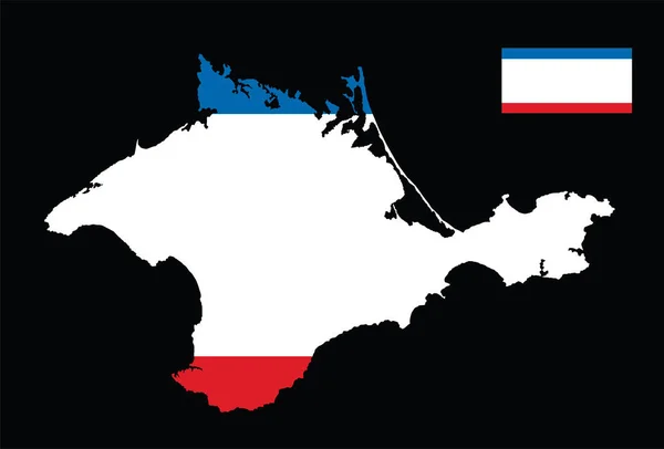 克里米亚自治共和国地图矢量轮廓图解 背景孤立 俄罗斯地区地图 克里米亚共和国俄罗斯联邦国旗 俄罗斯和乌克兰被占领领土的象征 — 图库矢量图片