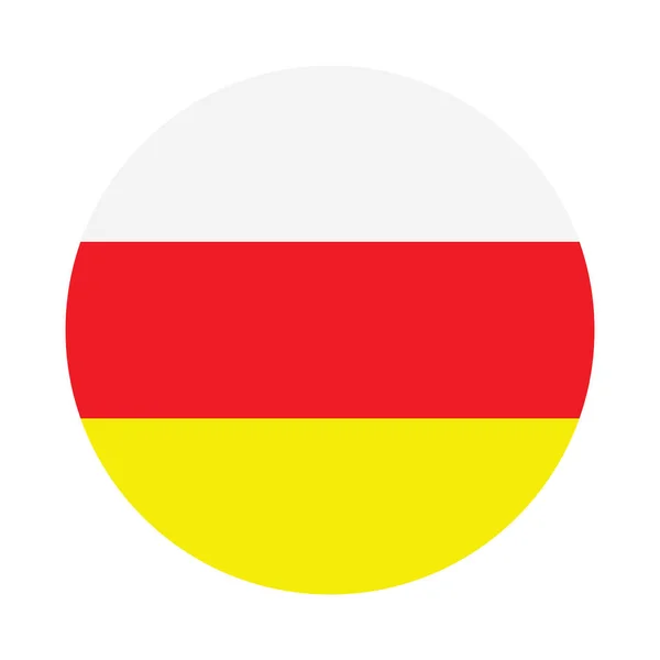 Roundel Cirkel Flagga Nordossetien Vektor Illustration Isolerad Vit Bakgrund Ryska — Stock vektor