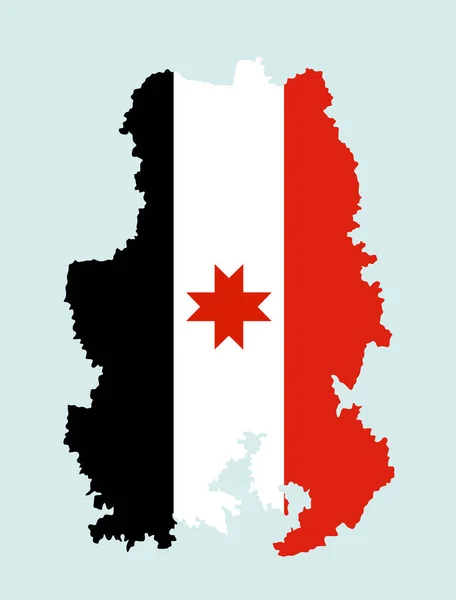 Σημαία Χάρτη Udmurt Δημοκρατία Χάρτη Διανυσματική Εικόνα Σιλουέτα Απομονωμένη Λευκό — Διανυσματικό Αρχείο
