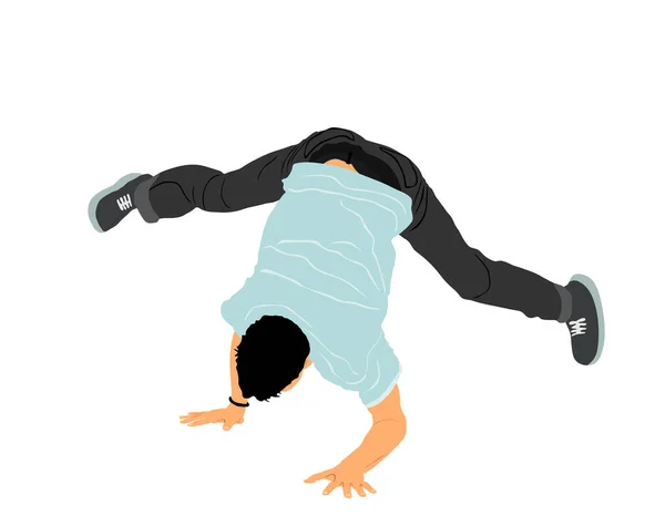 Break Dance Boy Vektor Illustration Isoliert Auf Weißem Hintergrund Modern — Stockvektor