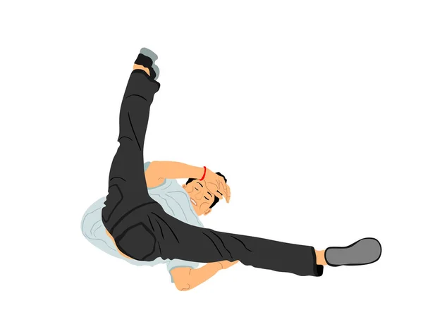 Break Dance Boy Vektorové Ilustrace Izolované Bílém Pozadí Moderní Výstava — Stockový vektor