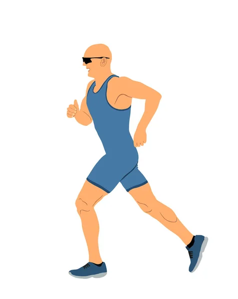 Sprinter Runner Vector Illustration Isolado Sobre Fundo Branco Maratona Piloto — Vetor de Stock