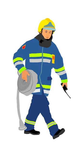 Πυροσβέστης Εικόνα Διάνυσμα Μάνικα Απομονώνονται Λευκό Φόντο Πυροσβέστης Προστατευτικό Εξοπλισμό — Διανυσματικό Αρχείο