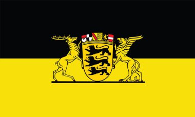 Baden Wurttemberg bayrak tasviri, Almanya 'da izole edildi. Almanya 'nın ili.