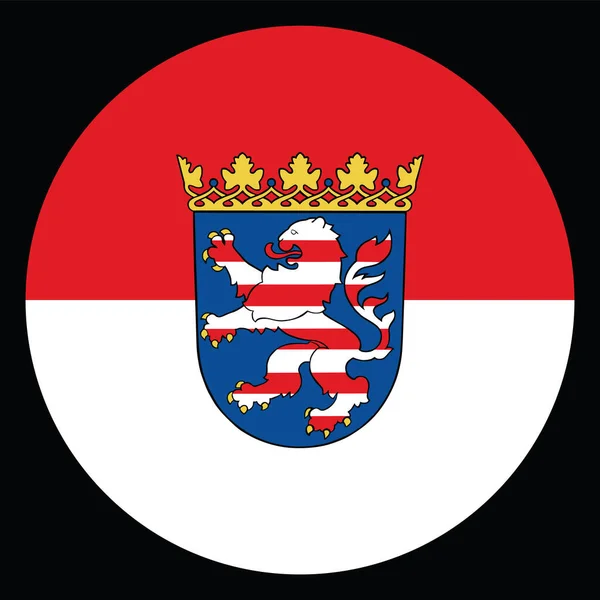 Distintivo Círculo Ilustração Vetorial Bandeira Hessen Isolada Fundo Preto Brasão —  Vetores de Stock