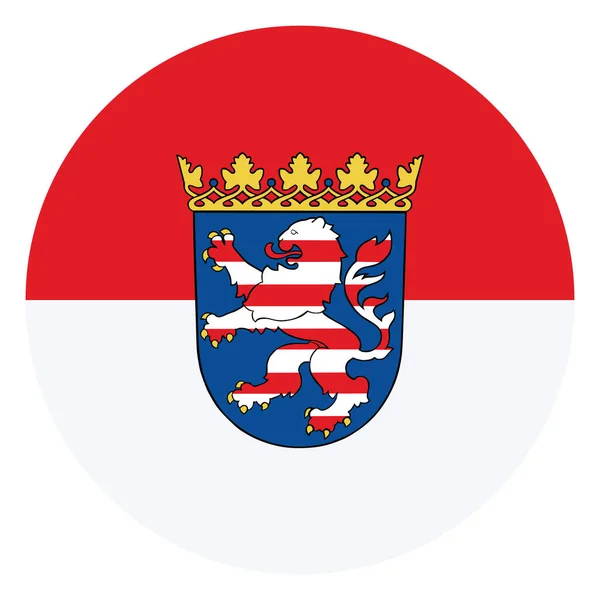 Distintivo Círculo Ilustração Vetorial Bandeira Hessen Isolada Fundo Branco Brasão — Vetor de Stock