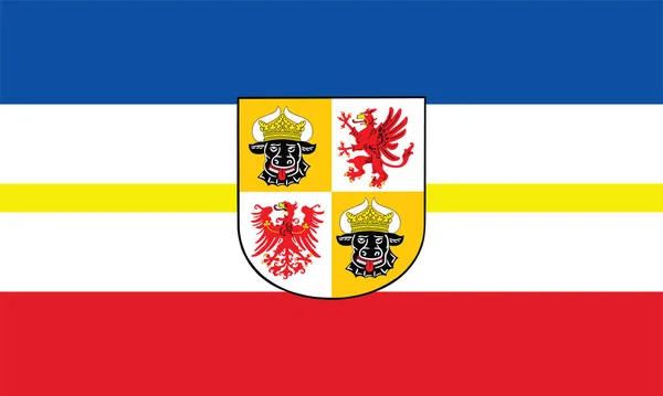 Flaga Wektorowa Meklemburgii Pomorza Przedniego Niemczech Meklemburgia Zachodniopomorskie Flaga Wektor — Wektor stockowy