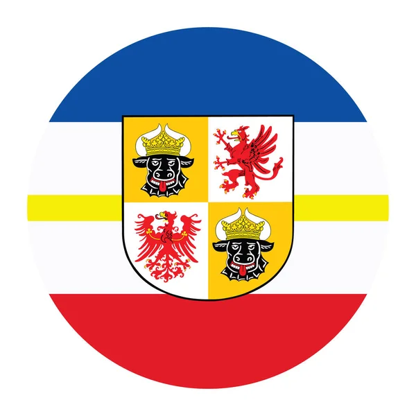 Κύκλος Σήμα Mecklenburg Vorpommern Σημαία Διάνυσμα Απεικόνιση Απομονωμένη Κουμπί Σημαίας — Διανυσματικό Αρχείο