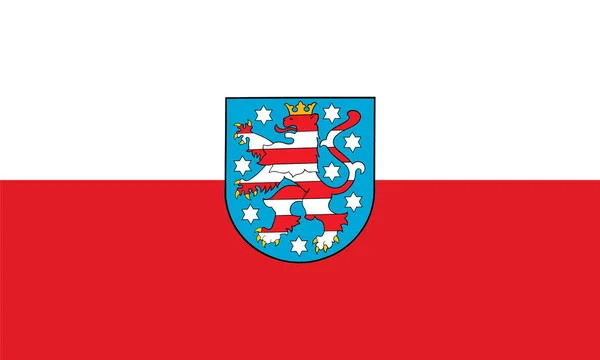 Thuringen Flag Vector Illustration Isolated White Background Province Germany Thuringen — Stock Vector