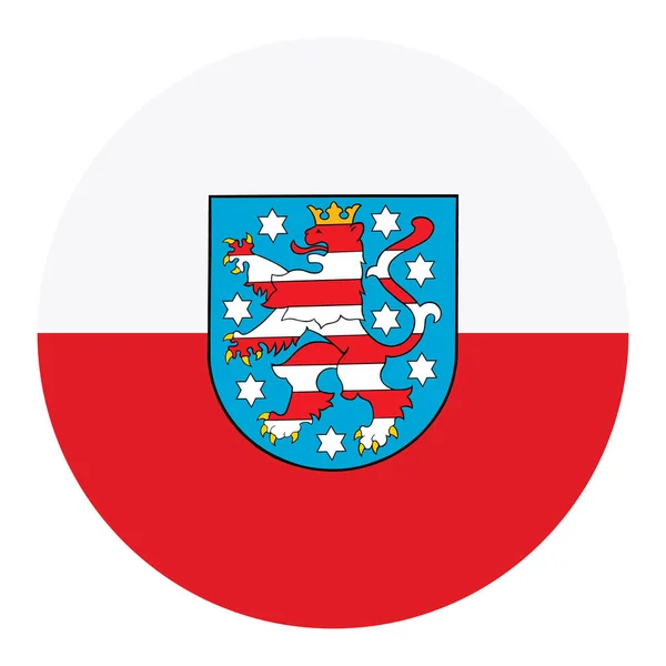 Distintivo Círculo Ilustração Vetorial Bandeira Thuringen Isolada Fundo Branco Província — Vetor de Stock
