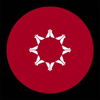 Sioux bayrak çizimi izole edildi. Amerika 'daki yerli halkın bayrak sembolü. Düğme Oglala bayrak bayrağı, Kuzey Amerika 'da ulusal rezervasyon.. 