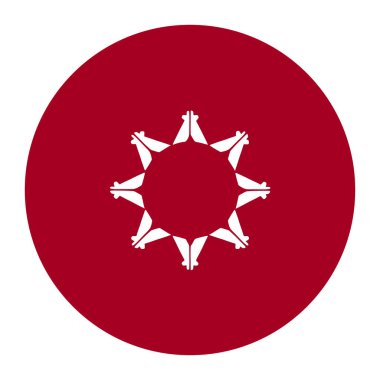 Sioux bayrak çizimi izole edildi. Amerika 'daki yerli halkın bayrak sembolü. Düğme Oglala bayrak bayrağı, Kuzey Amerika 'da ulusal rezervasyon.. 