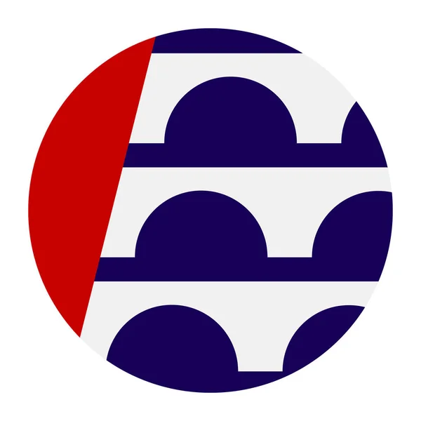 Distintivo Círculo Ilustração Vetor Bandeira Des Moines Isolada Fundo Branco — Vetor de Stock