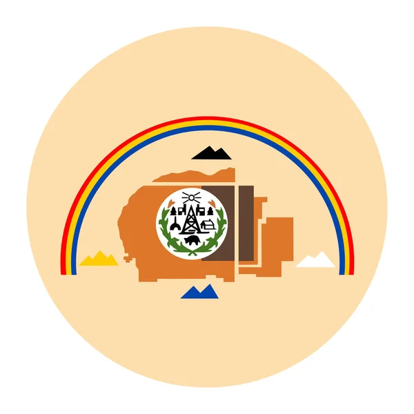 Cirkelmärke Navajo Indiska Flagga Vektor Illustration Isolerad Vit Bakgrund Symbol — Stock vektor