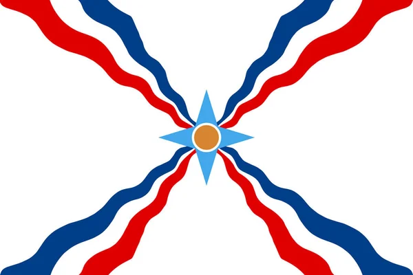 Pueblo Asirio Bandera Vector Ilustración Aislado Los Asirios Son Grupo — Archivo Imágenes Vectoriales