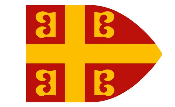 Ilustracja Wektora Bizantyjskiej Flagi Odizolowana Symbol Flagi Wschodniego Imperium Rzymskiego — Wektor stockowy