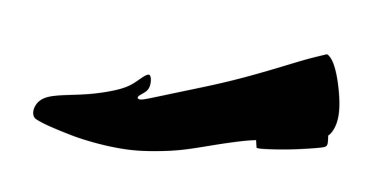 Beyaz arka planda izole edilmiş zarif kadın ayakkabı vektör silüeti çizimi. Topuksuz, modern kadın ayakkabıları..