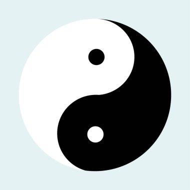 Ying Yang sembolü vektör çizimi arka planda izole edildi. Uyum ve dengenin sembolü.
