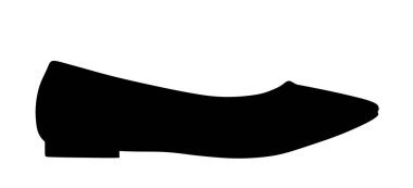 Beyaz arka planda izole edilmiş zarif kadın ayakkabı vektör silüeti çizimi. Topuksuz, modern kadın ayakkabıları..