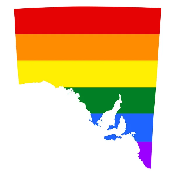 South Australia Gay Map Vector Illustration Rainbow Colors Lgbt Community — Stock Vector