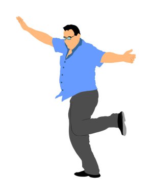 Beyaz arka planda izole edilmiş bir Yunan Evzone dans vektörü. Geleneksel halk dansı. Dansçı adam vektör çizimi. Geleneksel Balkan Yunanistan folklor kolosu. Sirtaki, şurup. Düğün dansı seremonisi.