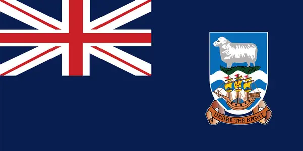 Falkland Islands Flag Vector Illustration National Symbol Coat Arms Falkland — Stock Vector