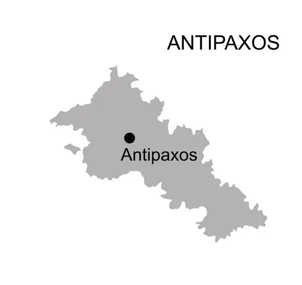 Griechische Ionische Inseln Antipaxos Kartenvektor Silhouette Illustration Isoliert Auf Weißem Vektorgrafiken