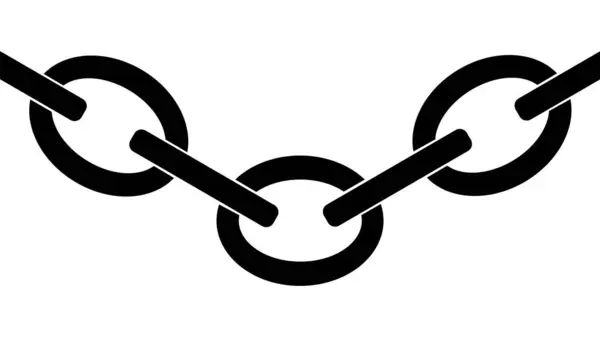Silný Ocelový Řetězec Vektor Silueta Ilustrace Izolované Bílém Pozadí Chraňte Vektorová Grafika