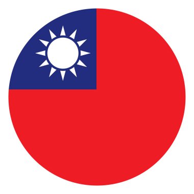 Çember rozet Tayvan bayrağı vektör çizimi izole edildi. Asya 'da. Roundel Tayvan bayrak amblemi bayrağı.