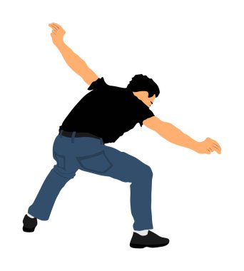 Dansçı adam beyaz arka planda izole edilmiş hasapiko vektör çizimi oynuyor. Yunan Evzone dansı. Geleneksel halk dansı. Geleneksel Balkan Yunanistan folkloru. Sirtaki, şurup. Düğün dansı..