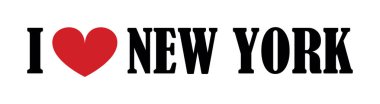 Beyazlara izole edilmiş New York pankart taşıyıcı illüstrasyonuna bayılıyorum. Turist ve seyahat hatırası tişört damgası. Turistler için New York amblem davetiyesi, ABD, Amerika 'da şehir gezginleri için. Büyük elma..