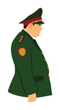 Üniformalı vektör çizimi yapan ordu subayı beyaz arka planda izole edilmiş. Rus General Marshal. Vatansever asker komutanı. Bataklık subayı tören alayı. Askeri geçit cesur kahraman..