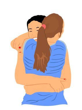 Aile buluşması güçlü duygular öpücüğü verir. İki kız kardeş vektör illüstrasyonuna sarılıyor. Seyahat sonrası hoş geldin. Spor kadını zaferi kutluyor. Aşık lezbiyen kadın. Yakınlık hassasiyeti.