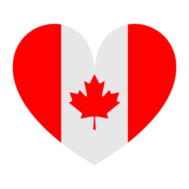 Amblem kalp işareti Kanada rozet tasviri izole edildi. Vatansever Kanada çıkartması, ulusal sembol. 