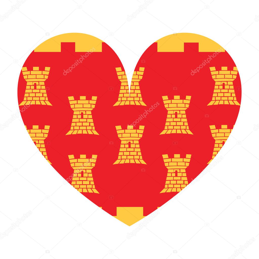 Emblem banner heart flag Manchester province badge vector illustration isolated. Patriotic Manchester sticker, national symbol. Europe territory in England, United kingdom. Great Britain territory.