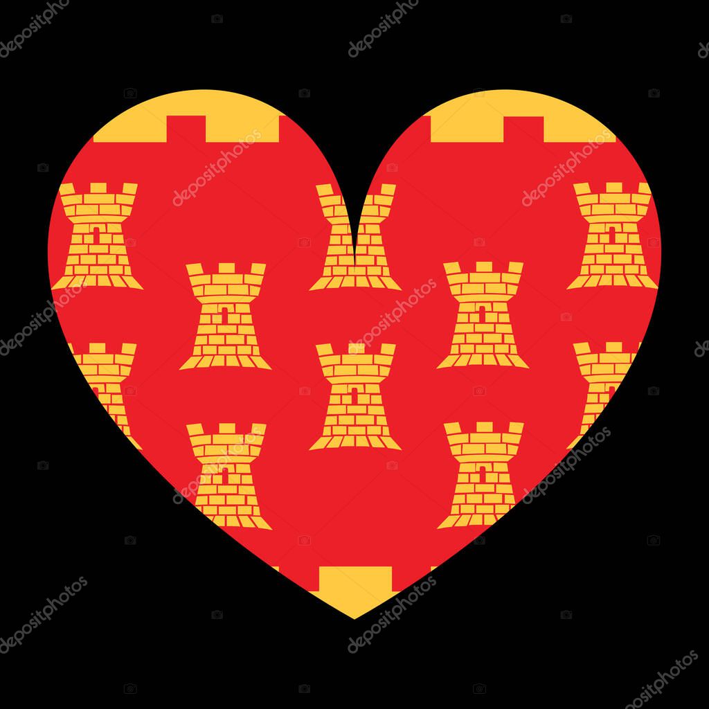 Emblem banner heart flag Manchester province badge vector illustration isolated. Patriotic Manchester sticker, national symbol. Europe territory in England, United kingdom. Great Britain territory.