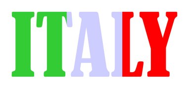 Amblem pankartı İtalya 'nın ulusal sembolü illüstrasyonunu izole etti. Avrupa ve AB 'de vatanseverliğin işareti. Turistler için seyahat ve İtalya hatıra etiketi. Avrupa Birliği. Tişört izi.