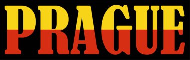 Çek başkenti Prag 'ın amblem sancağının sembolü izole edildi. Avrupa Birliği 'nin Çek Cumhuriyeti' nde bir vatanseverlik işareti. Seyahat hatırası Prag çıkartması. Turistler tişört baskısı damgası